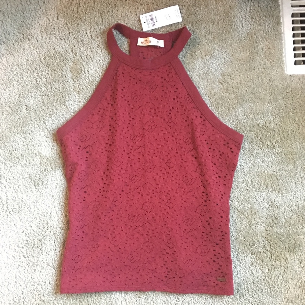 Burgundy Lace Crop Top